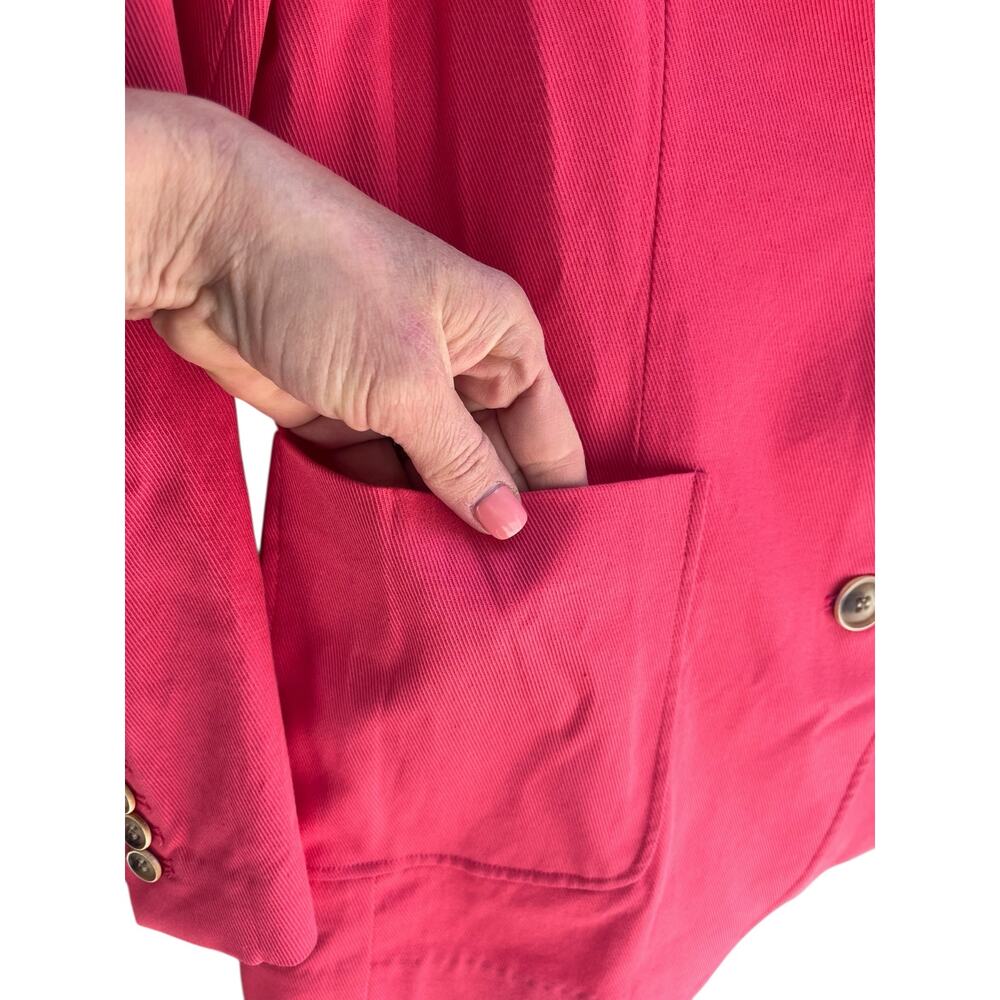 $288 J. McLaughlin Vesta Linen Twill Blazer | Sz 10, Deep Coral Orange NEW - Picture 5 of 8